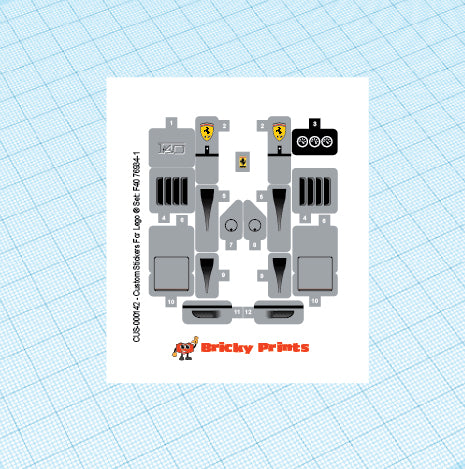 Custom Speed Champions - F40 76934 Light Bluish Gray Version