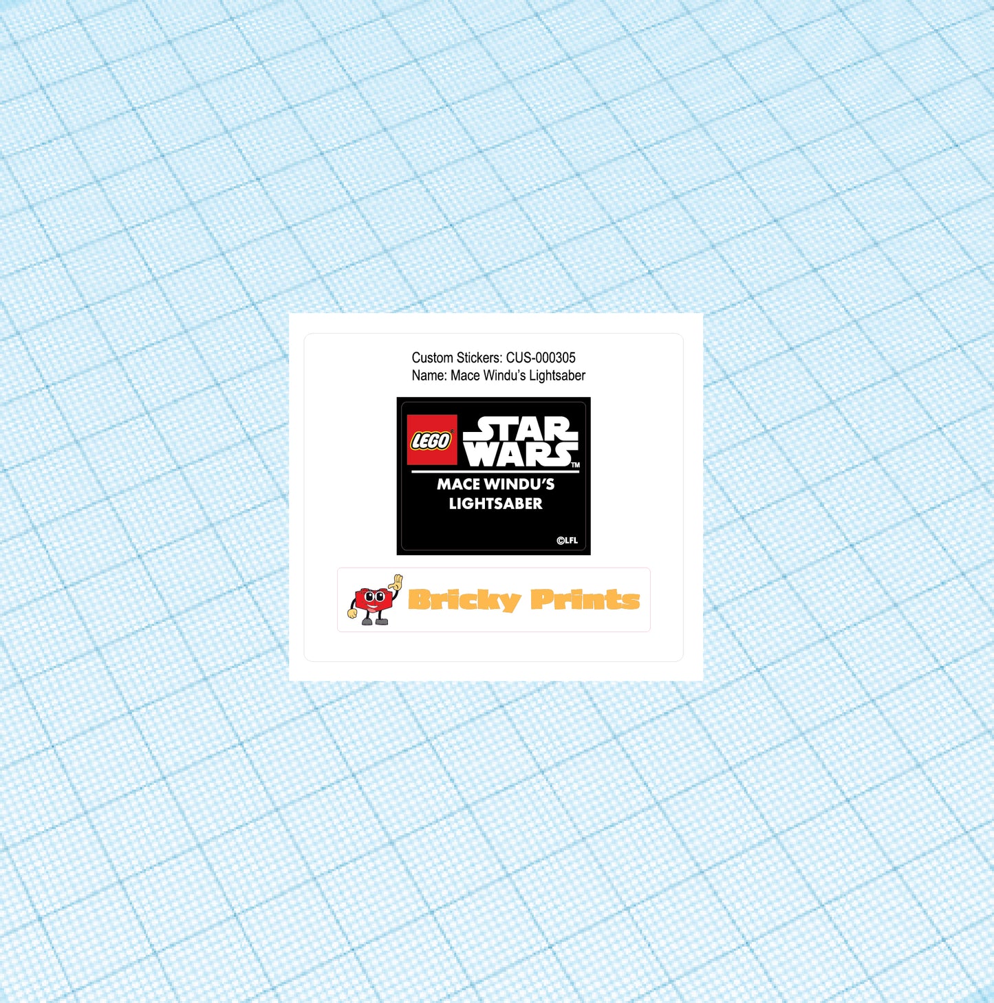 Custom Replacement Sticker Set: Mace Lightsaber