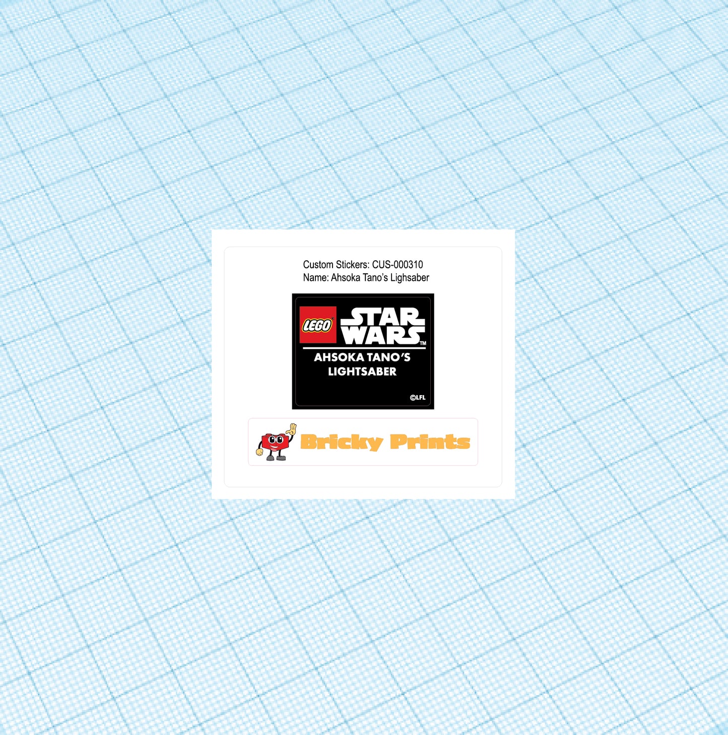 Custom Replacement Sticker Set: Ahsoka Lightsaber
