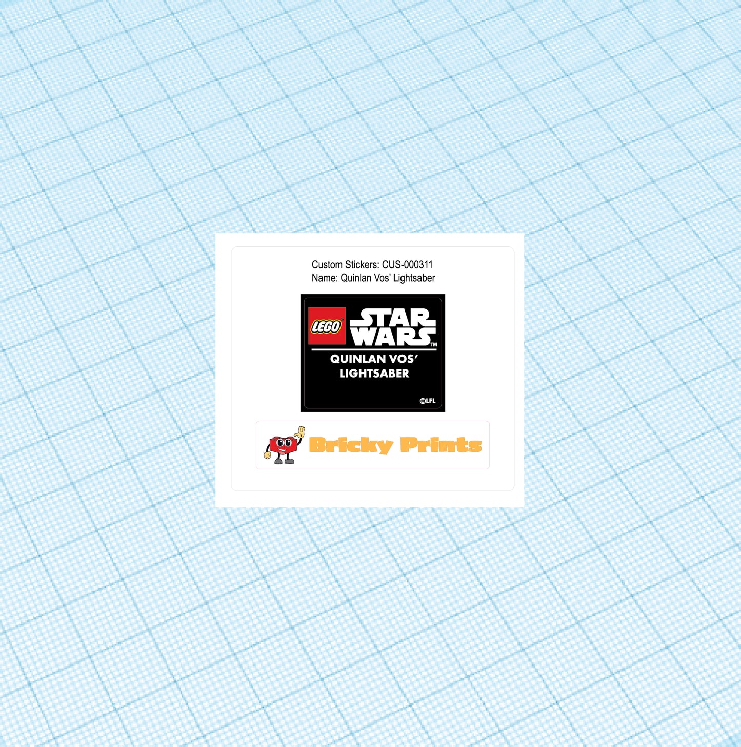 Custom Replacement Sticker Set: QuinLan Lightsaber