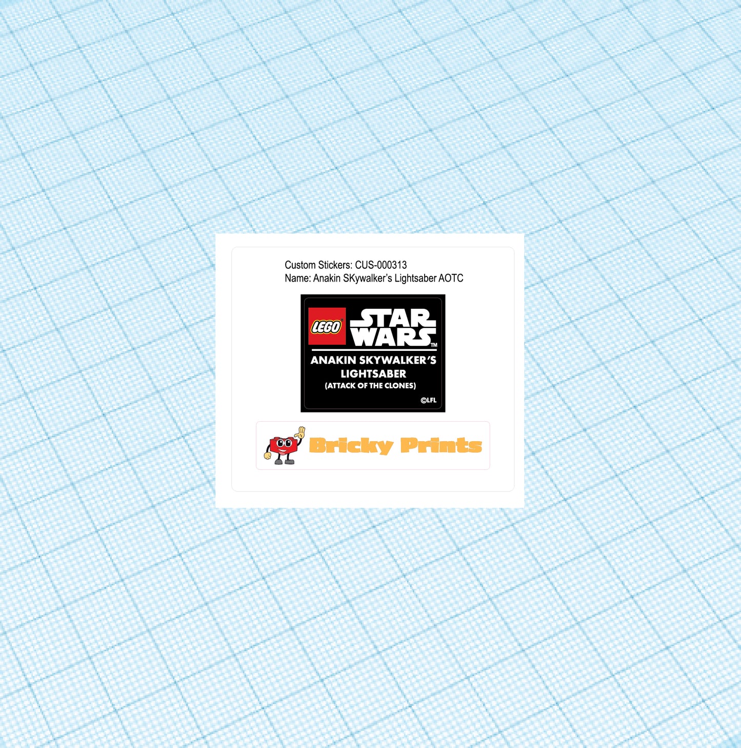 Custom Replacement Sticker Set: Anakin Lightsaber AOTC