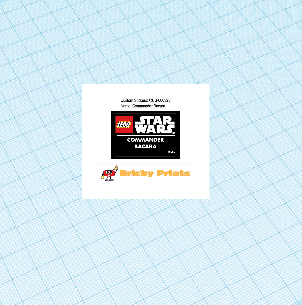 Custom Replacement Sticker Set: Commander Bacara