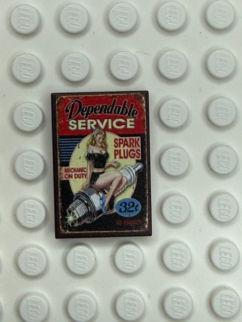 UV Printed Signs 2x3 Tile: Vintage Dependable Service