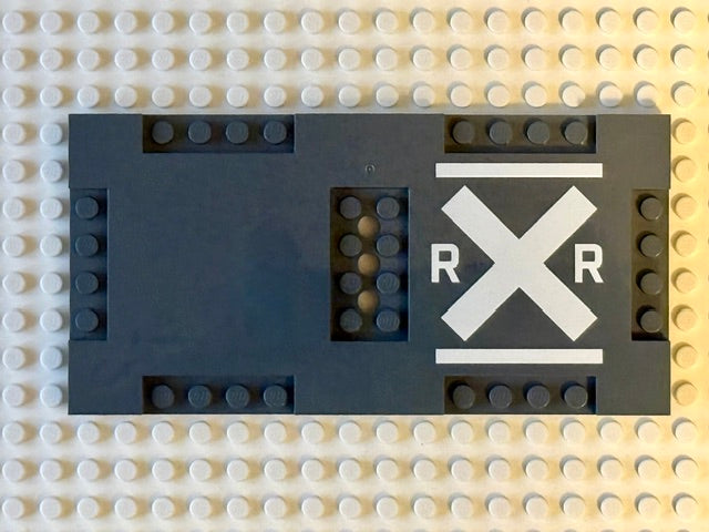 UV Printed City Details 8x16 Road Plate: Railroad Crossing Pattern