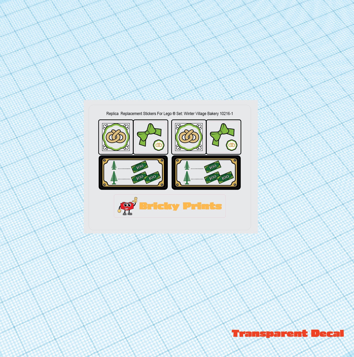 Replica Replacement sticker set: Creator Winter Village Bakery 10216