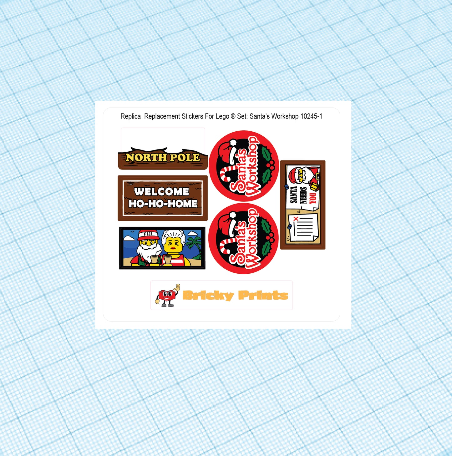 Replica Replacement sticker set: Creator Santa's Workshop 10245