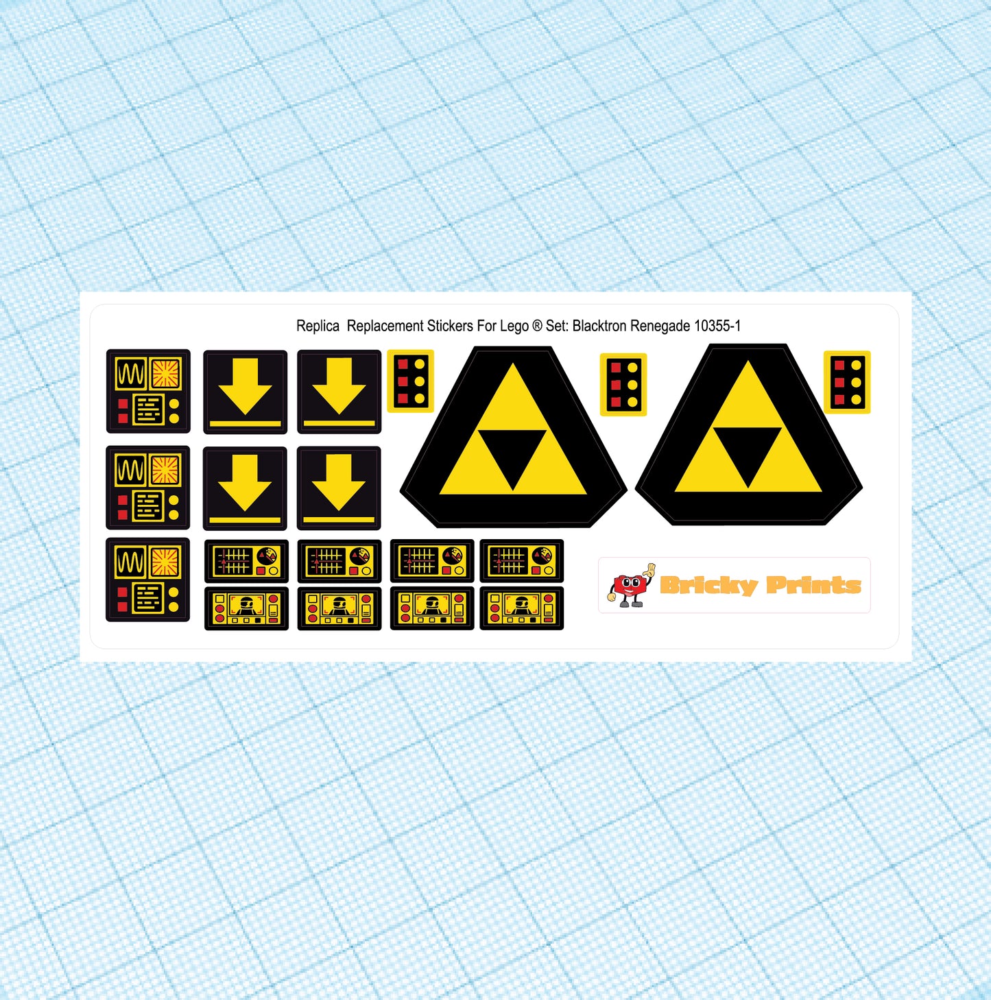 Replica Replacement sticker set: Blacktron Renegade 10355