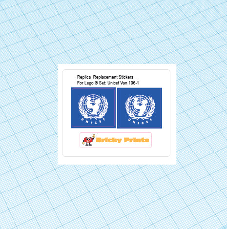 Replica Replacement sticker set: Classic Town Off-Road UNICEF Van 106