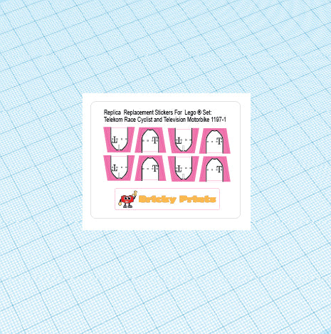 Replica Replacement sticker Set: City Traffic 1197 - Telekom Race Cyclist and Television Motorbike