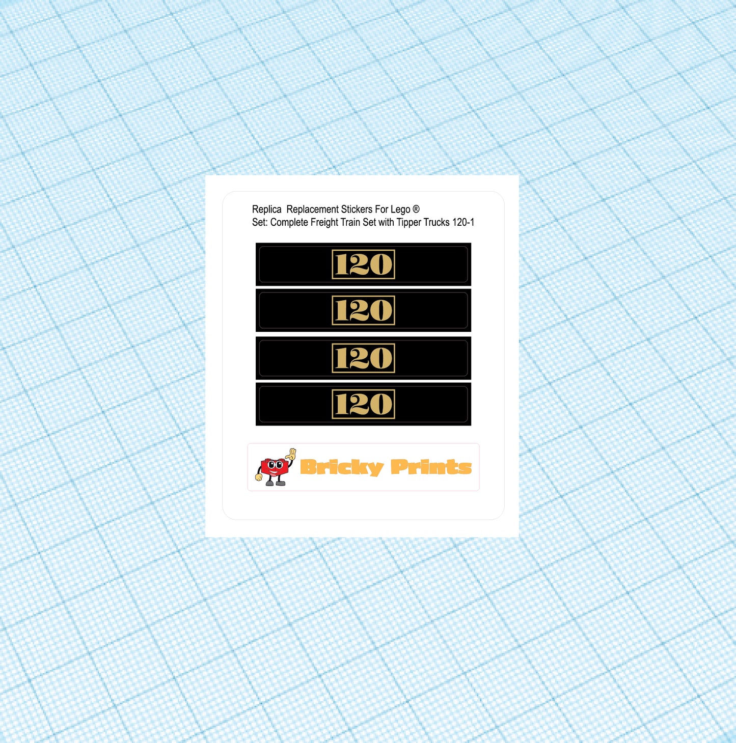 Replica Replacement sticker Set: 4.5 Volt Complete Freight Train Set with Tipper Trucks 120
