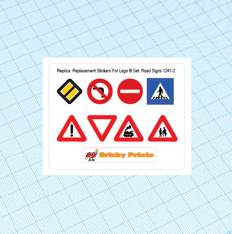 Replica Replacement sticker set: Classic Town Flags and Road Signs 1241-2