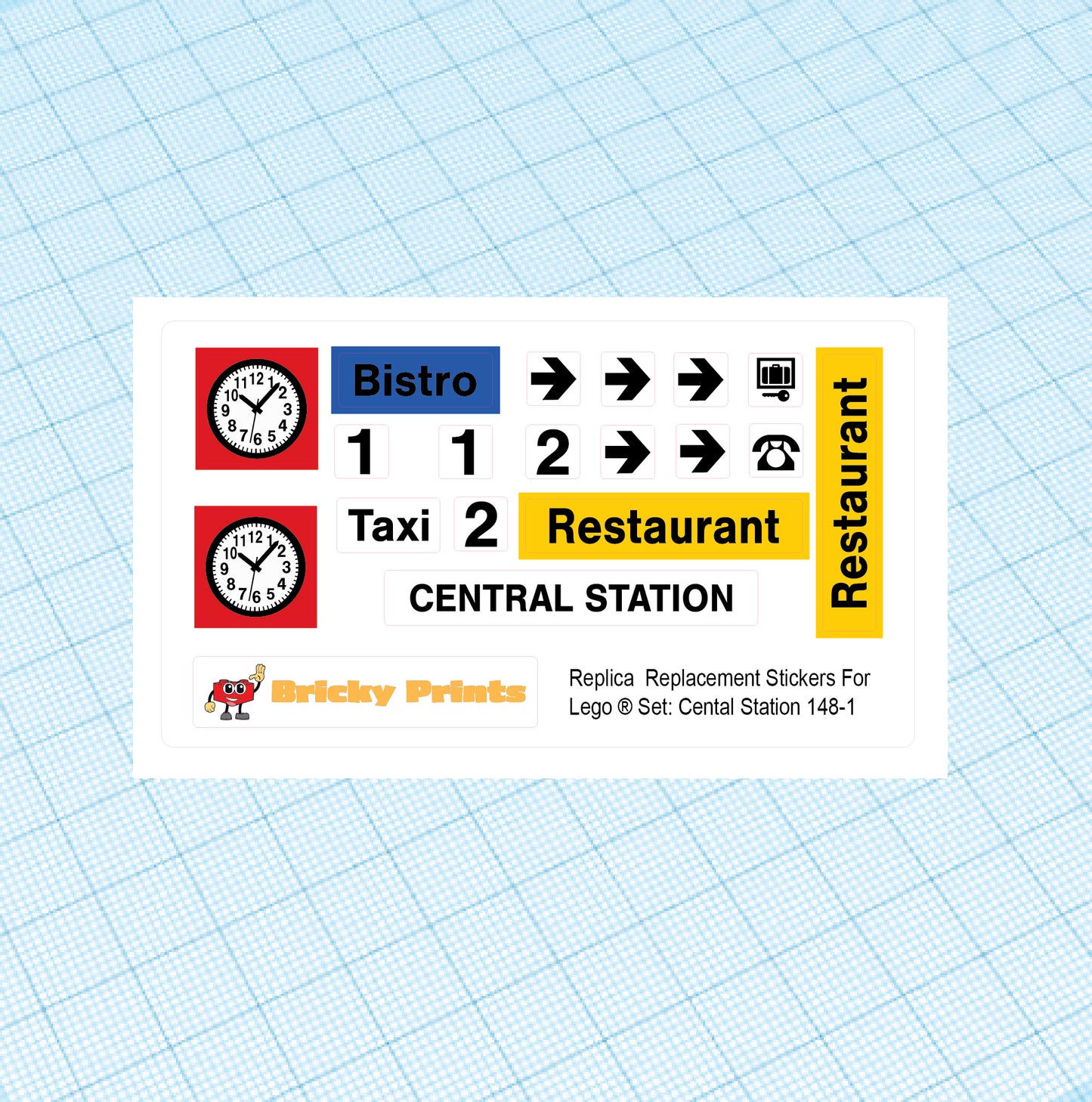 Replica Replacement sticker Set: 4.5 Volt Central Station 148