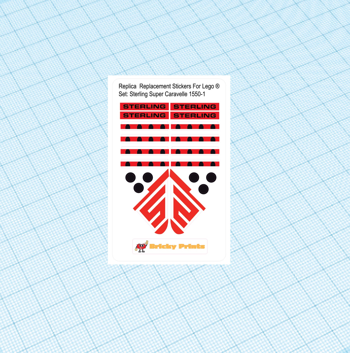 Replica Replacement sticker set: Sterling Super Caravelle 1550