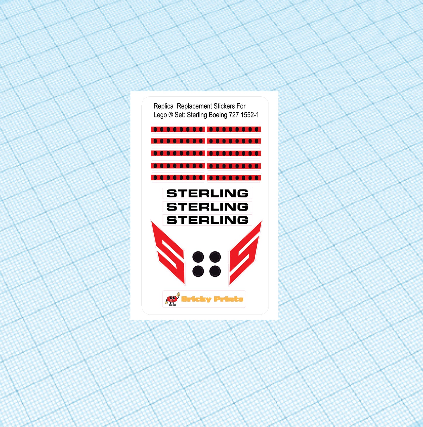 Replica Replacement sticker set: Sterling Boeing 727 1552-2