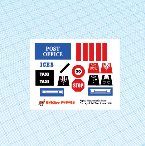 Replica Replacement sticker set: Classic Town Traffic Town Square 1589