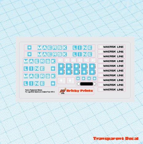 Replica Replacement sticker set: Classic Town Cargo Container Truck 1651-2