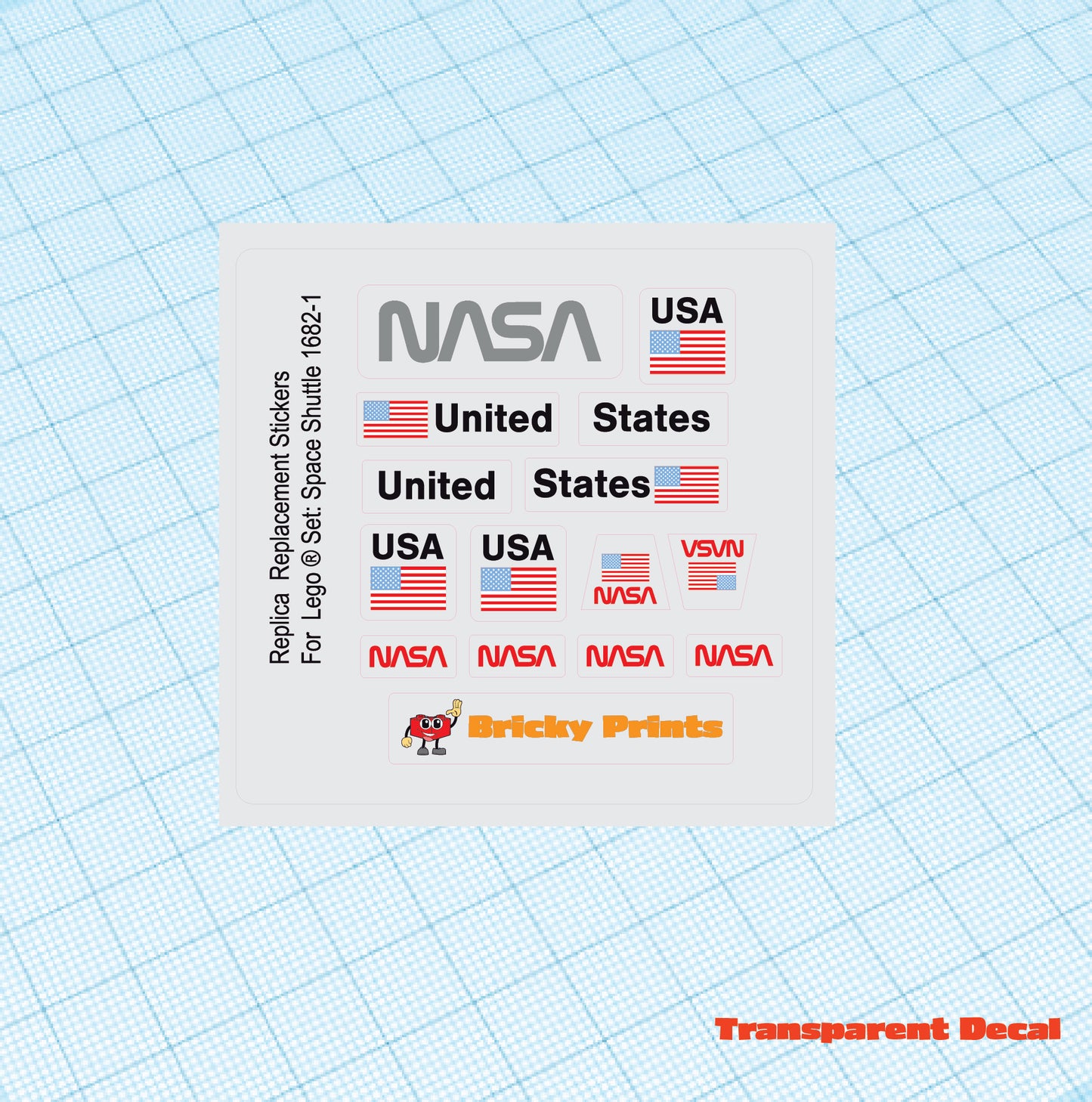 Replica Replacement sticker set: Classic Town Airport Space Shuttle 1682