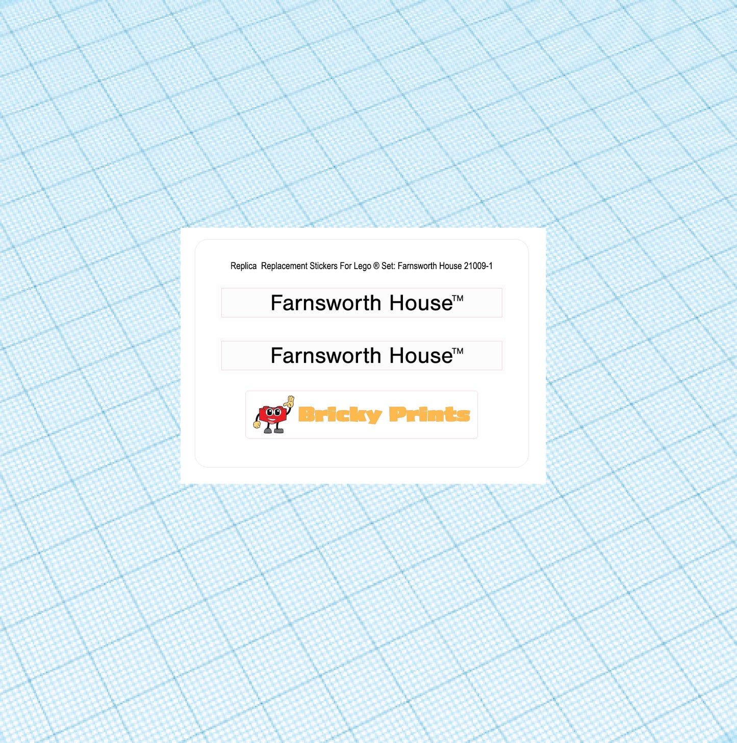 Replica Replacement sticker Set: Architecture Farnsworth House 21009