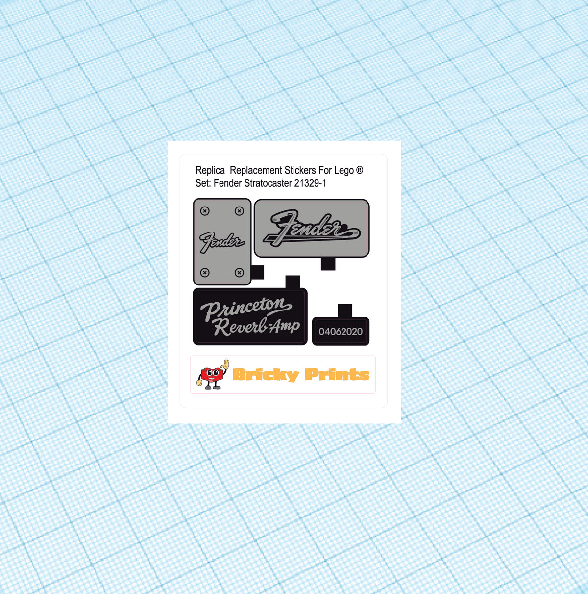Replica Replacement sticker Set: Fender Strato caster 21329