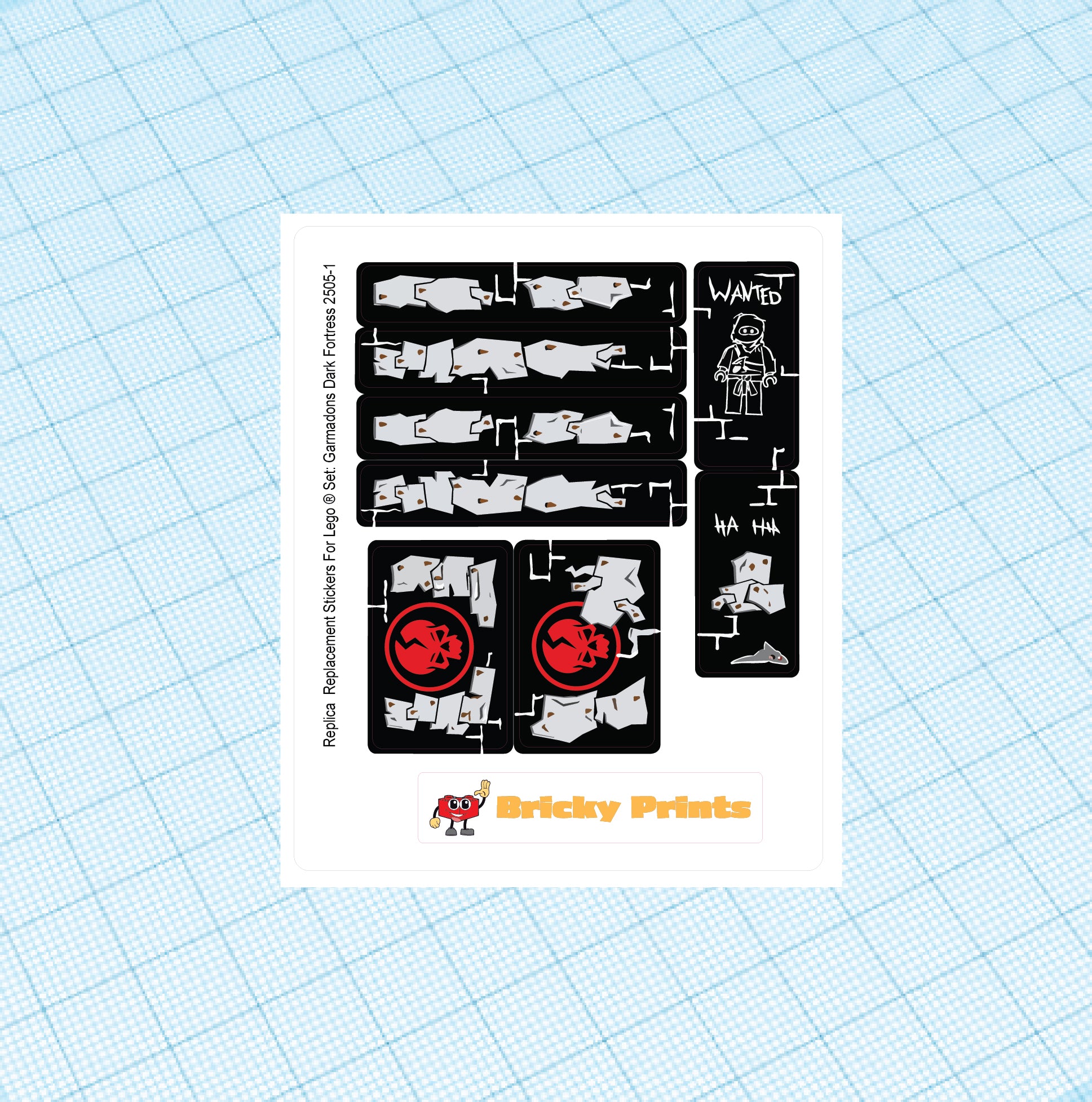 Replica Replacement sticker set: Garmadon's Dark Fortress 2505