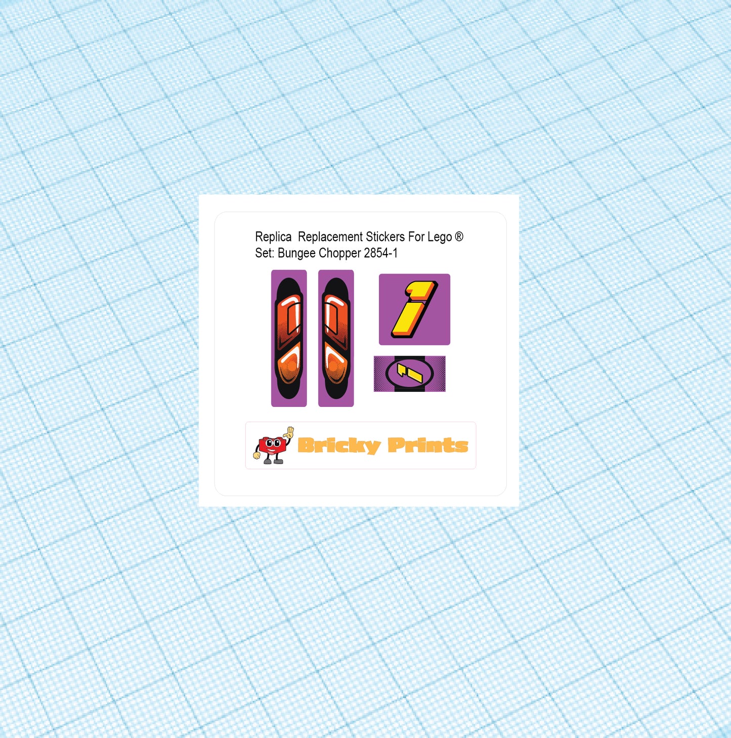 Replica Replacement sticker Set: Technic Competition Bungee Chopper 2854