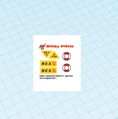 Replica Replacement sticker Set: Classic Town Res-Q 2692 - Res-Q Lifeguard