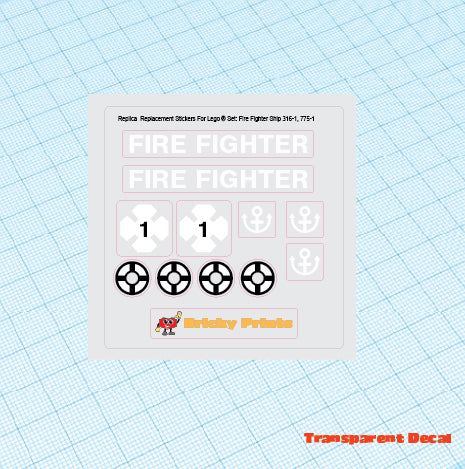 Replica Replacement sticker set: Boats - Fire Fighter Ship 316