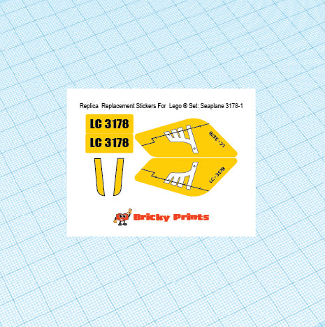Replica Replacement sticker Set: City Harbor Seaplane 3178