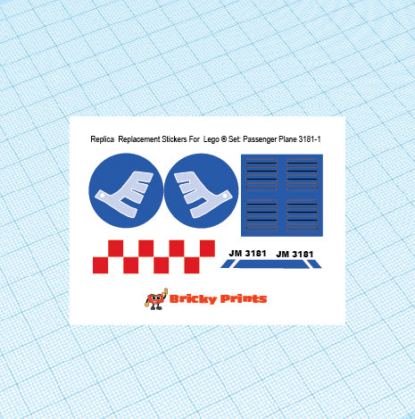 Replica Replacement sticker Set: City Airport Passenger Plane 3181
