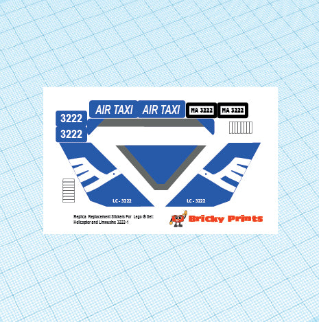 Replica Replacement sticker Set: City Airport Helicopter and Limousine 3222