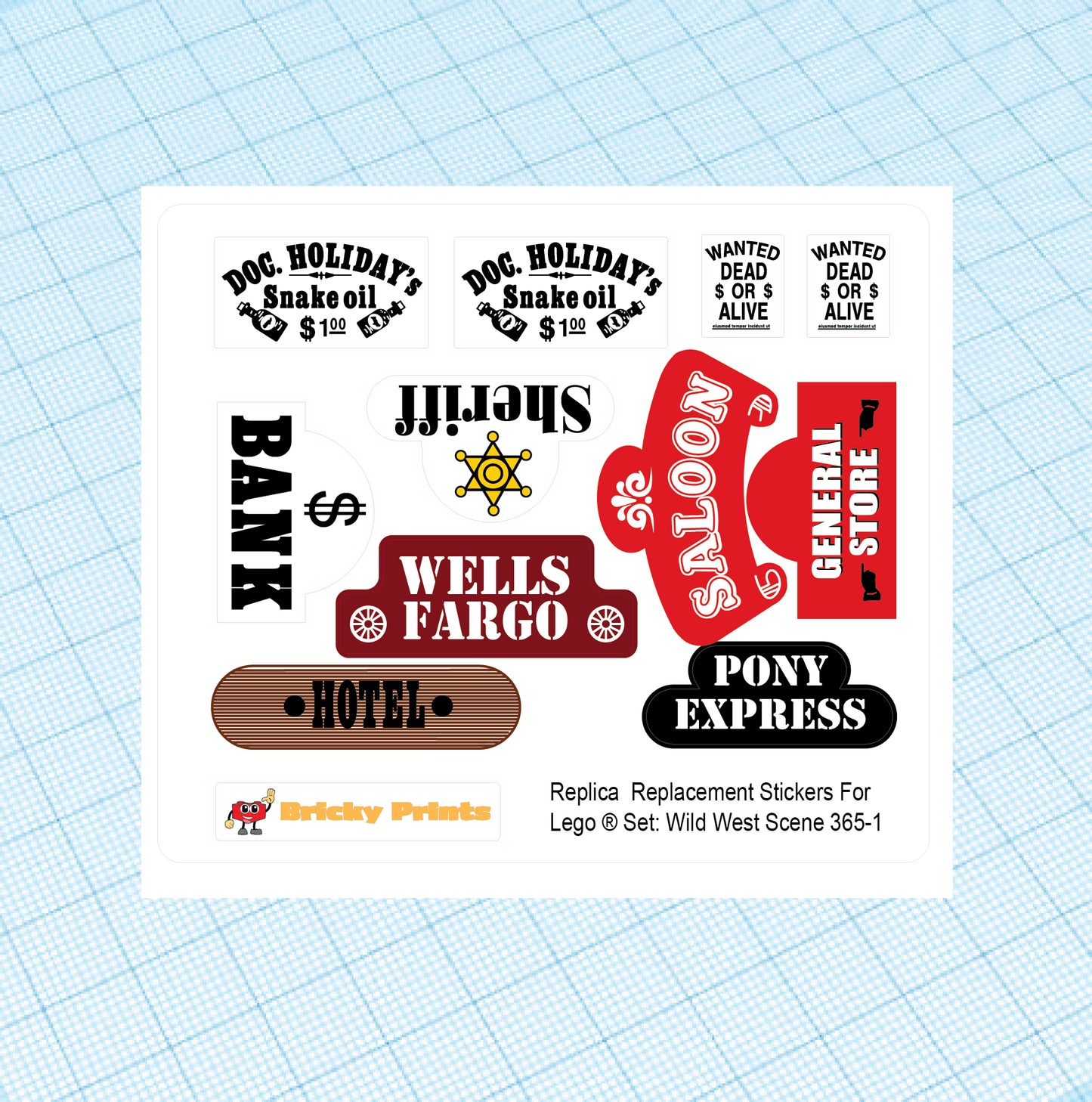 Replica Replacement sticker set: Wild West Scene 365