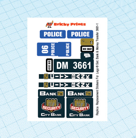 Replica Replacement sticker set: City Police 3661 - Bank & Money Transfer