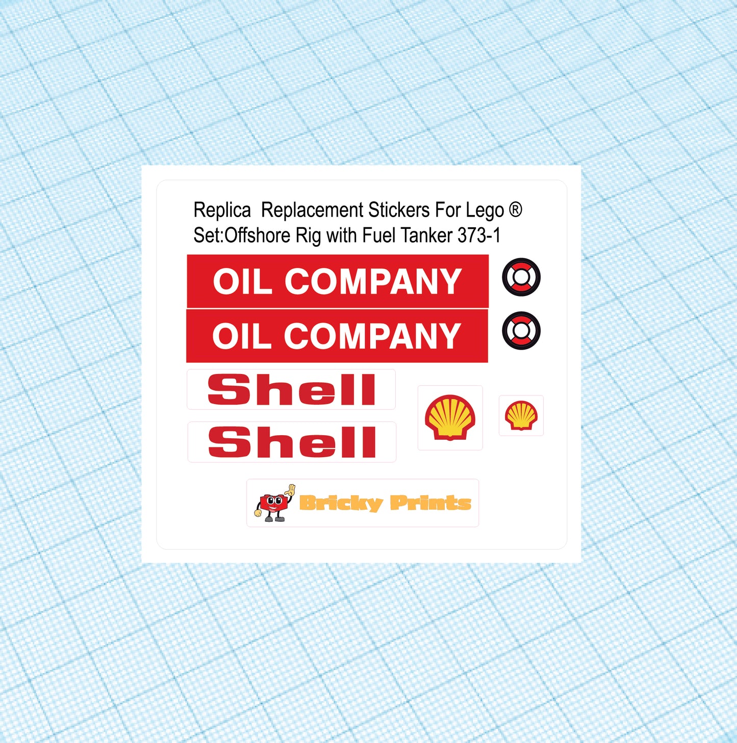 Replica Replacement sticker set: Offshore Rig with Fuel Tanker 373
