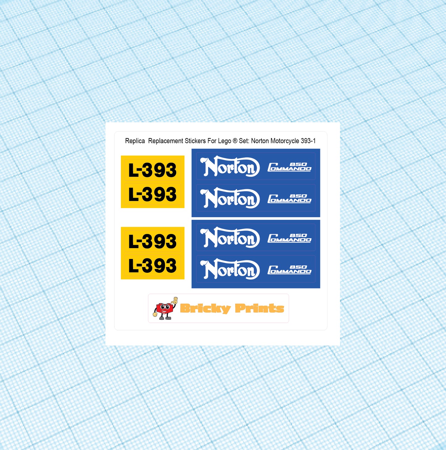 Replica Replacement sticker Set: Hobby Set Motorcycle 393