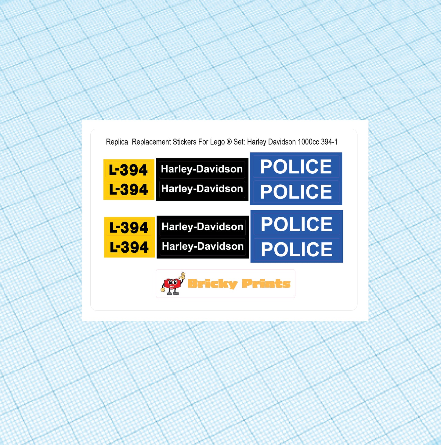 Replica Replacement sticker Set: Hobby Set Motorcycle 1000cc 394
