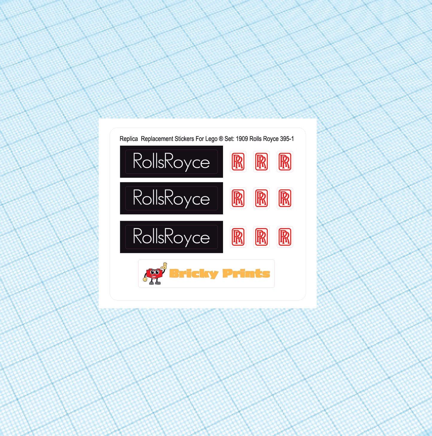 Replica Replacement sticker Set: Hobby Set 1909 RR 395