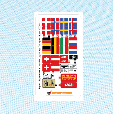 Replica Replacement sticker set: Inside Tour The LEGO System House 4000034-1