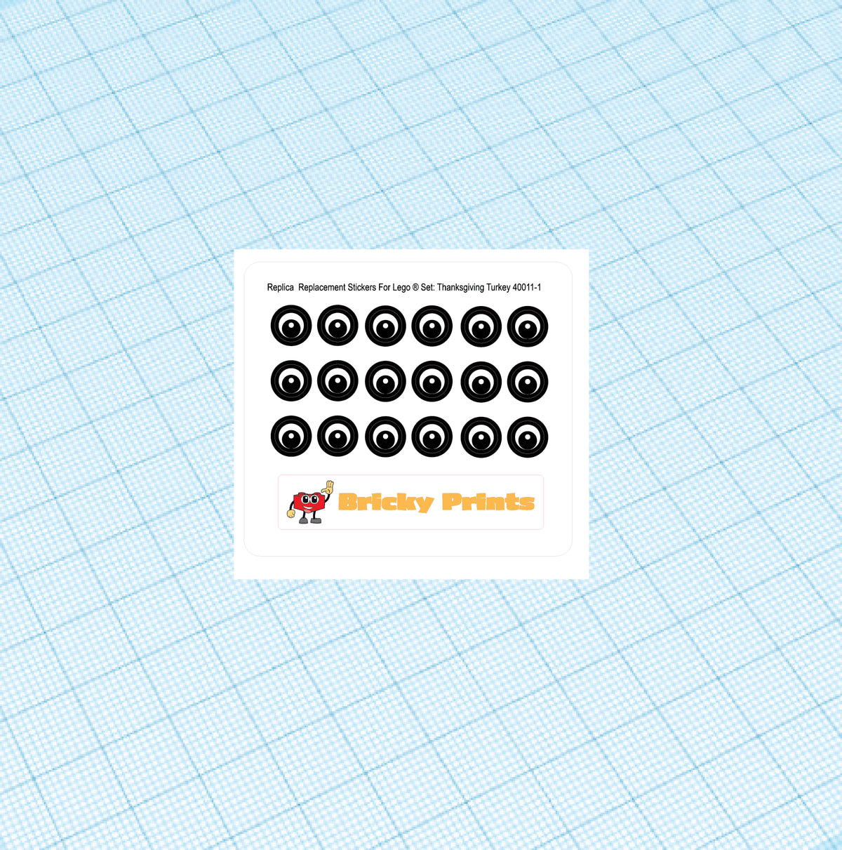 Replica Replacement sticker Set: Thanksgiving Turkey polybag 40011