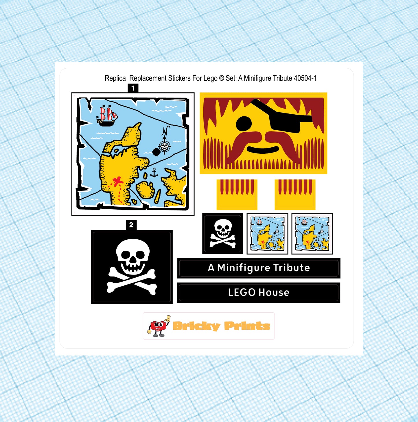 Replica Replacement sticker set: A Minifigure Tribute 40504