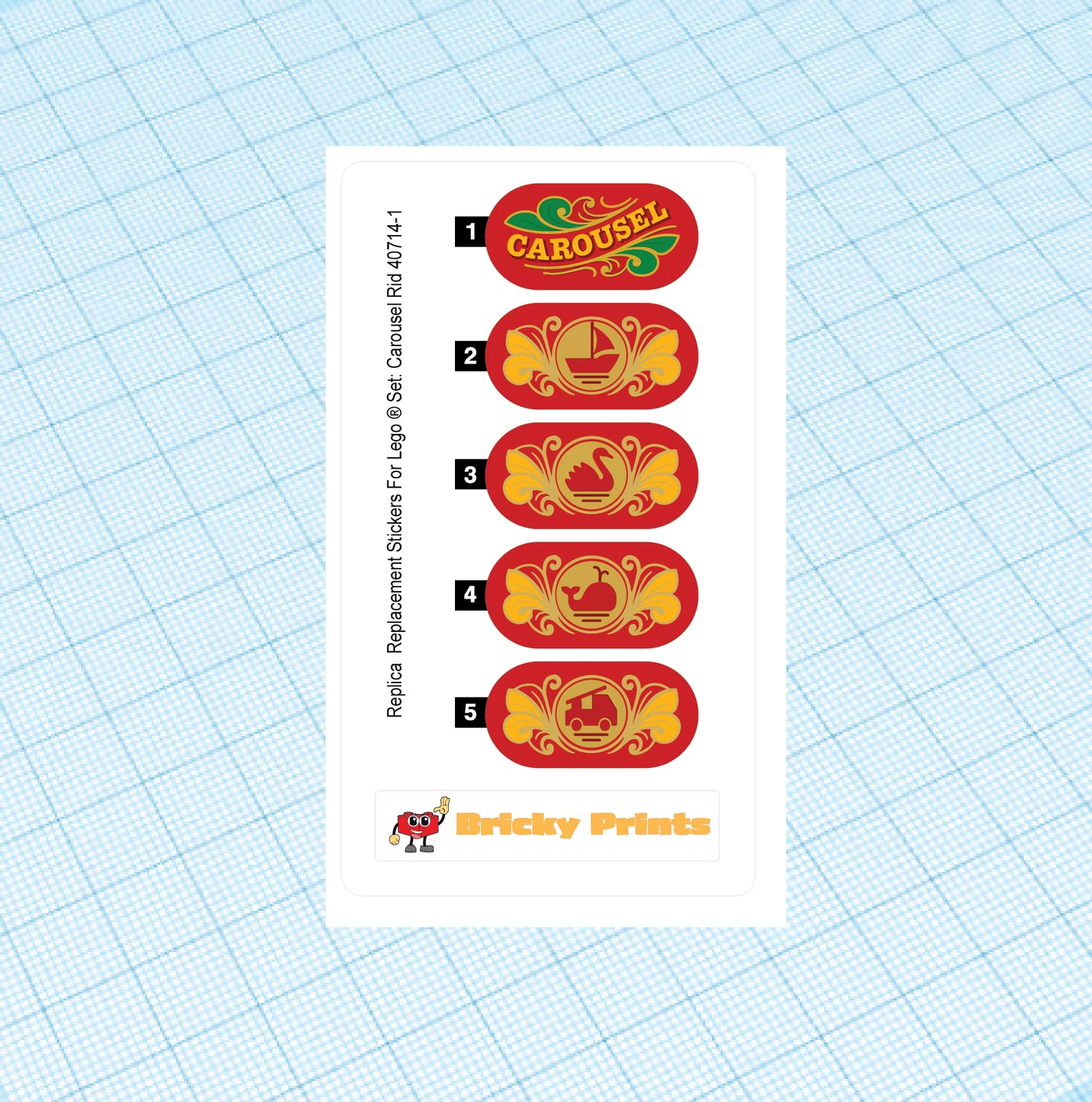Replica Replacement sticker set: Creator Carousel Ride 40714