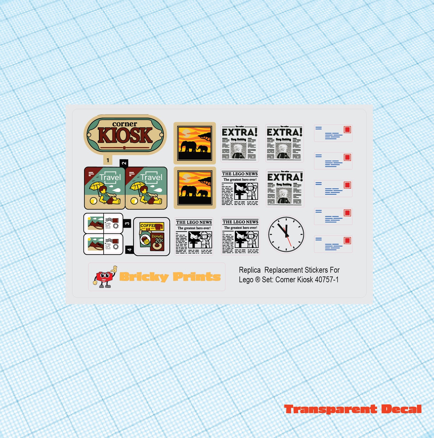 Replica Replacement sticker set: Corner Kiosk 40757