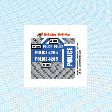 Replica Replacement sticker set: City Police 4205 - Off-road Command Center
