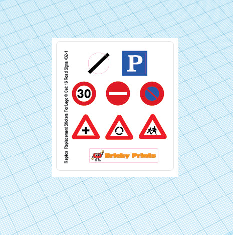 Replica Replacement sticker set: Classic Town Flags and Road Signs 432-1
