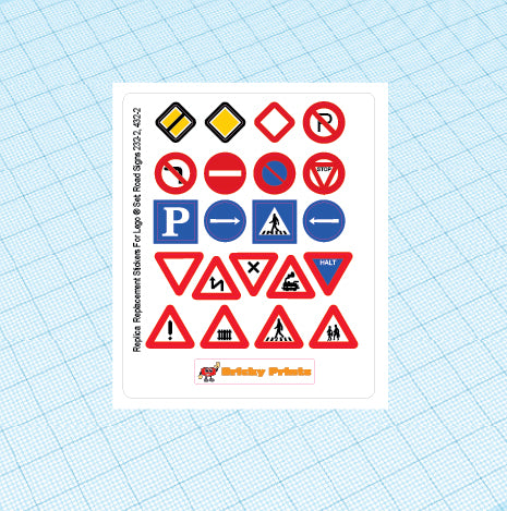 Replica Replacement sticker set: Classic Town Flags and Road Signs 432-2