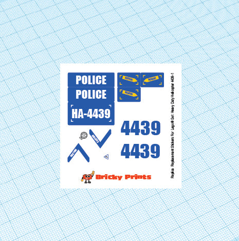 Replica Replacement sticker Set: City Police Heavy Duty Helicopter 4439