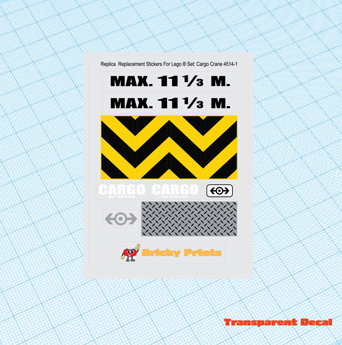 Replica Replacement sticker Set: 9 Volt Cargo Crane 4514