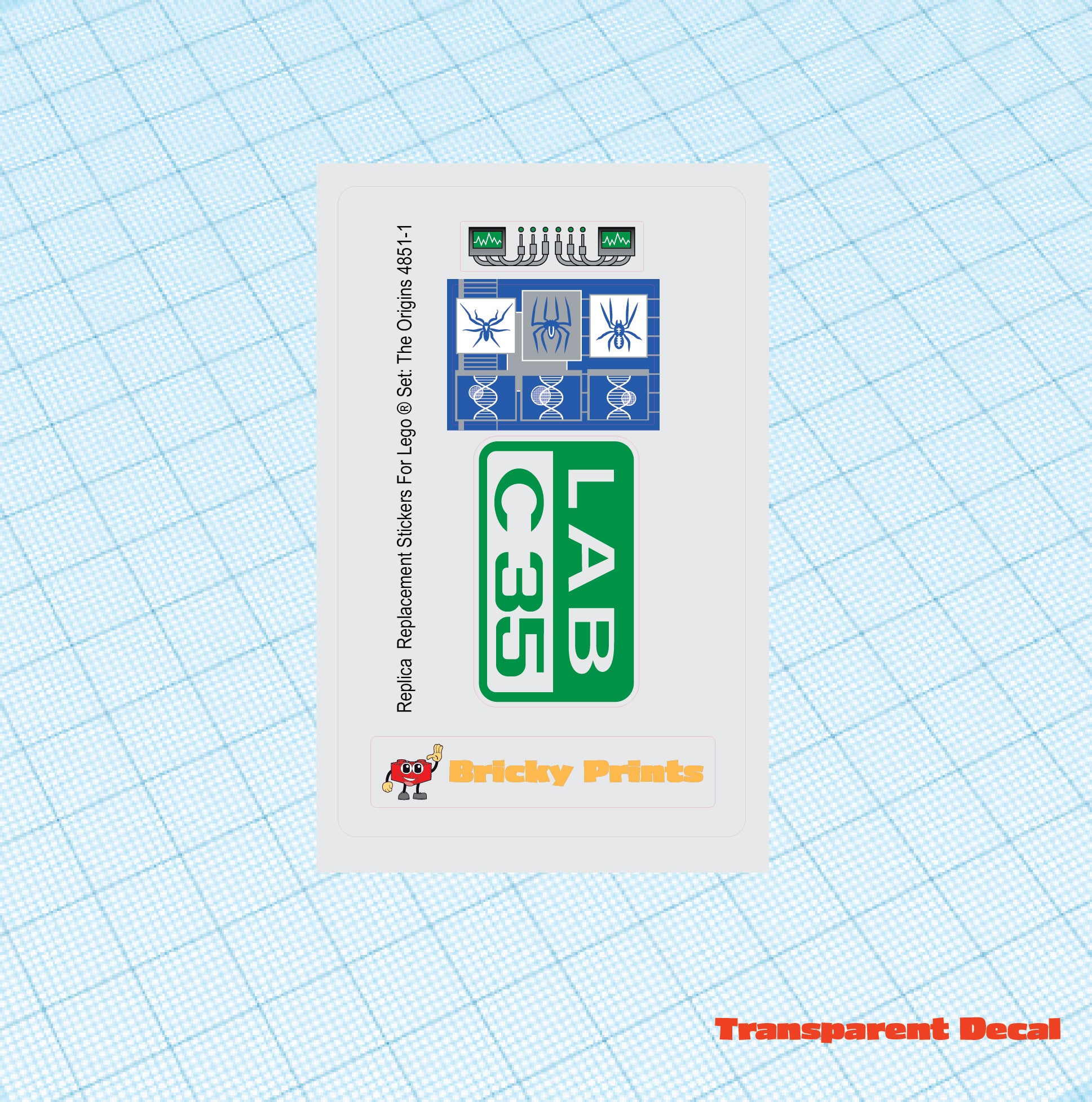 Replica Replacement sticker Set: The origins 4851 – Bricky Prints