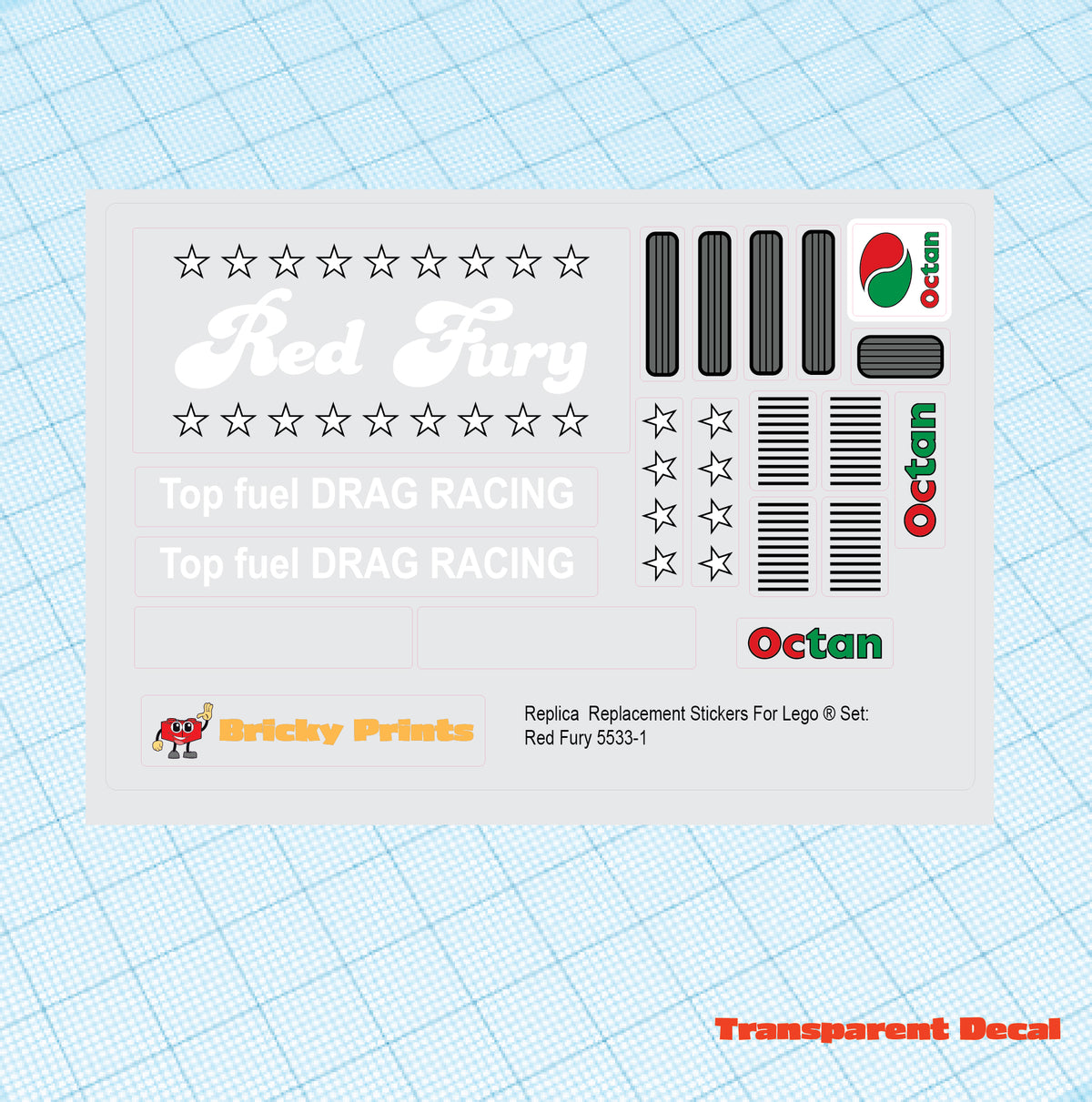 Replica Replacement sticker Set: Model Team Red Fury 5533