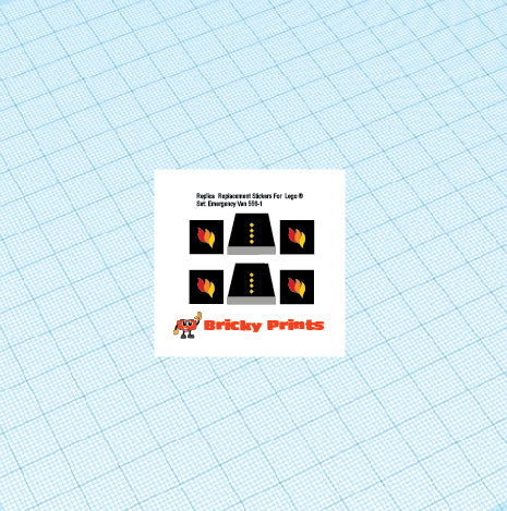 Replica Replacement sticker set: Classic Town Fire Emergency Van 556