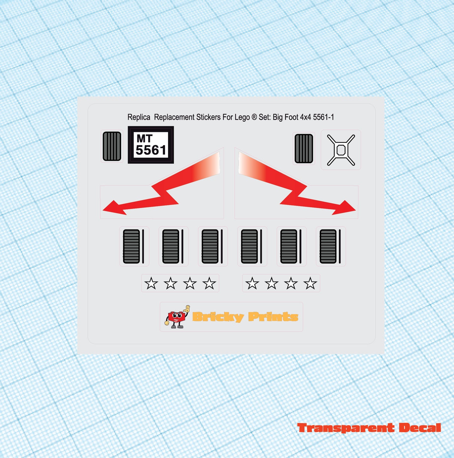 Replica Replacement sticker Set: Model Team Big Foot 4x4 5561